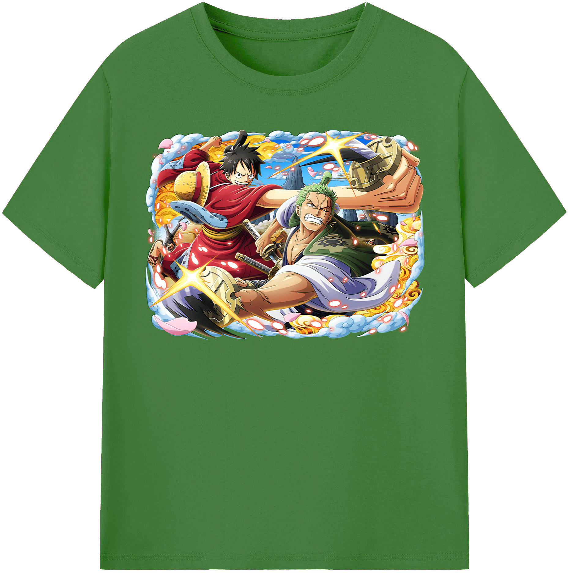 ワンピース モンキー・D・ルフィ ONE PIECE Monkey D. Luffy レディースカジュアルプリントTシャツ（綿100％）